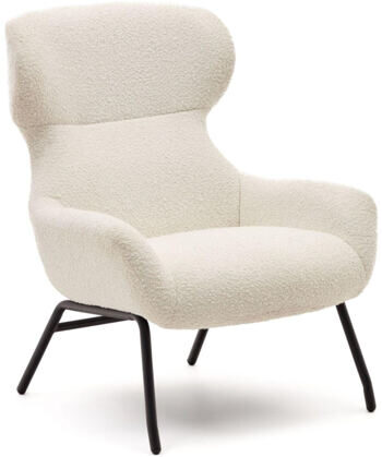 Design armchair "Belindo" Bouclé White