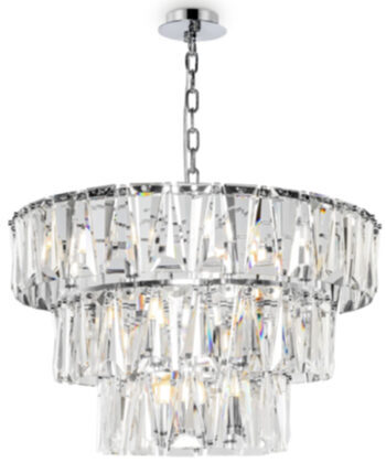 Crystal pendant lamp "Puntes" silver Ø 77 cm