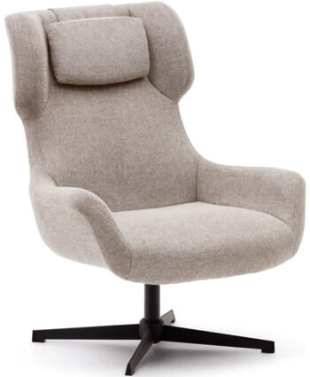 Swivel design armchair "Zalini" chenille beige