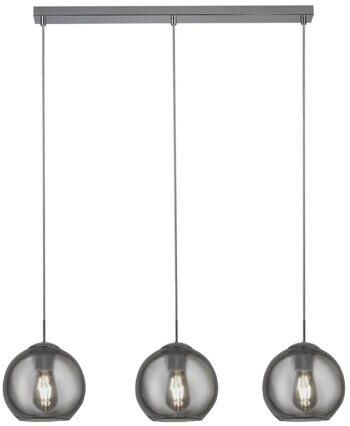 Dimmable hanging lamp "Pendant Balls" 80 x 150 cm - silver/smoked glass