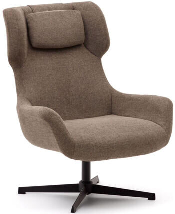 Swivel design armchair "Zalini" chenille taupe