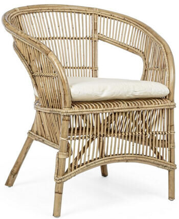 Fauteuil design "Consuelo" en rotin naturel