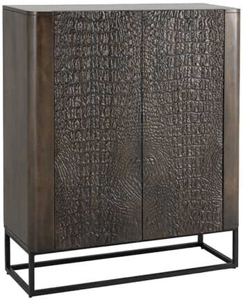 Massivholz Design Highboard „Crocodile“, 100 x 120 cm - Braun