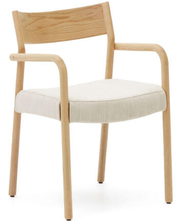 Solid design dining chair "Falconero" with armrests - natural oak