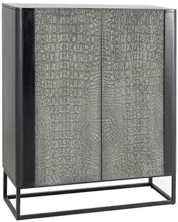 Massivholz Design Highboard „Crocodile“, 100 x 120 cm - Grau/Schwarz