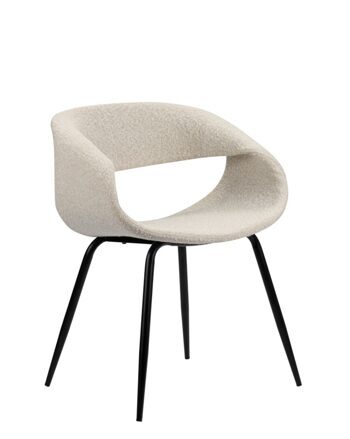 Design chair "Whale" with armrests - White Pearl