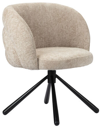 Swivel design chair "Pebble" with armrests - Latte