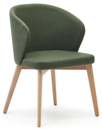 Design dining chair "Darica" with armrests - Natural/Green