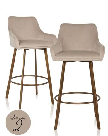 set of 2 design bar stools "Cressida" (2 pieces)